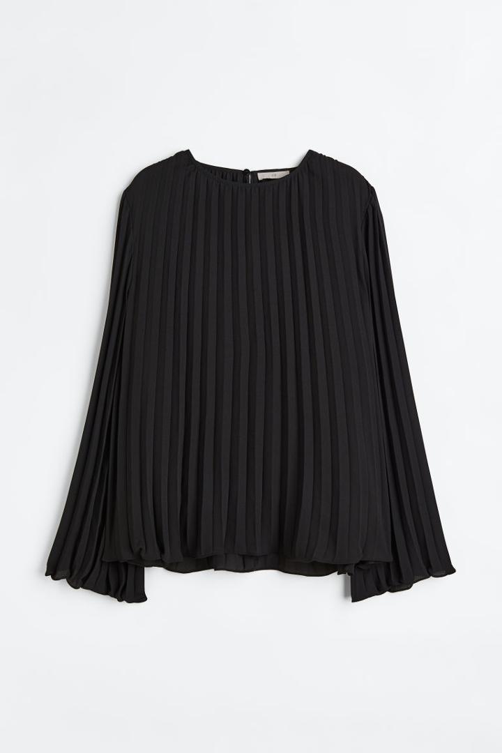 H & M - Pleated Blouse - Black