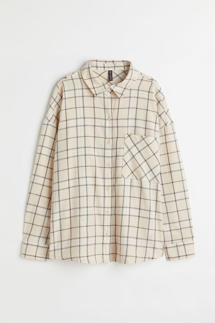 H & M - Plaid Shirt - Beige