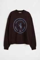H & M - Printed Sweatshirt - Brown