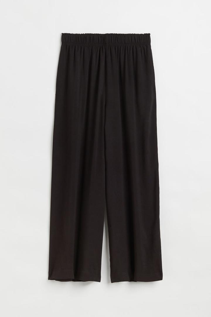 H & M - Crop Pull-on Pants - Black