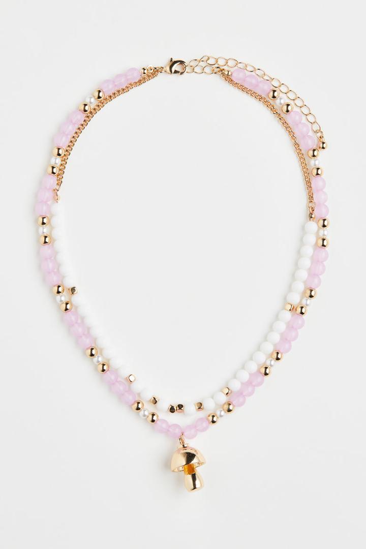 H & M - Short Double-strand Necklace - Gold