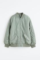 H & M - Padded Bomber Jacket - Green