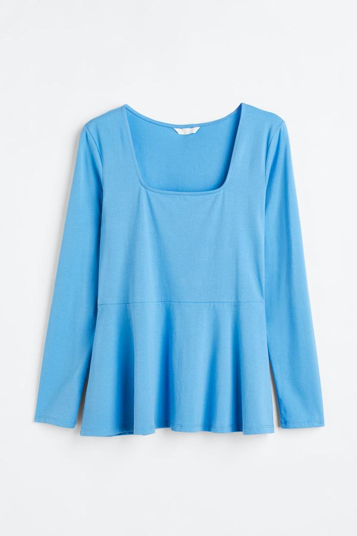 H & M - H & M+ Peplum Top - Blue