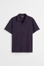 H & M - Regular Fit Cotton Polo Shirt - Blue