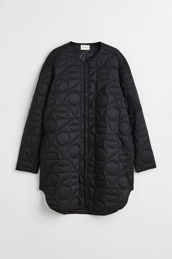H & M - Water-repellent Quilted Jacket - Black