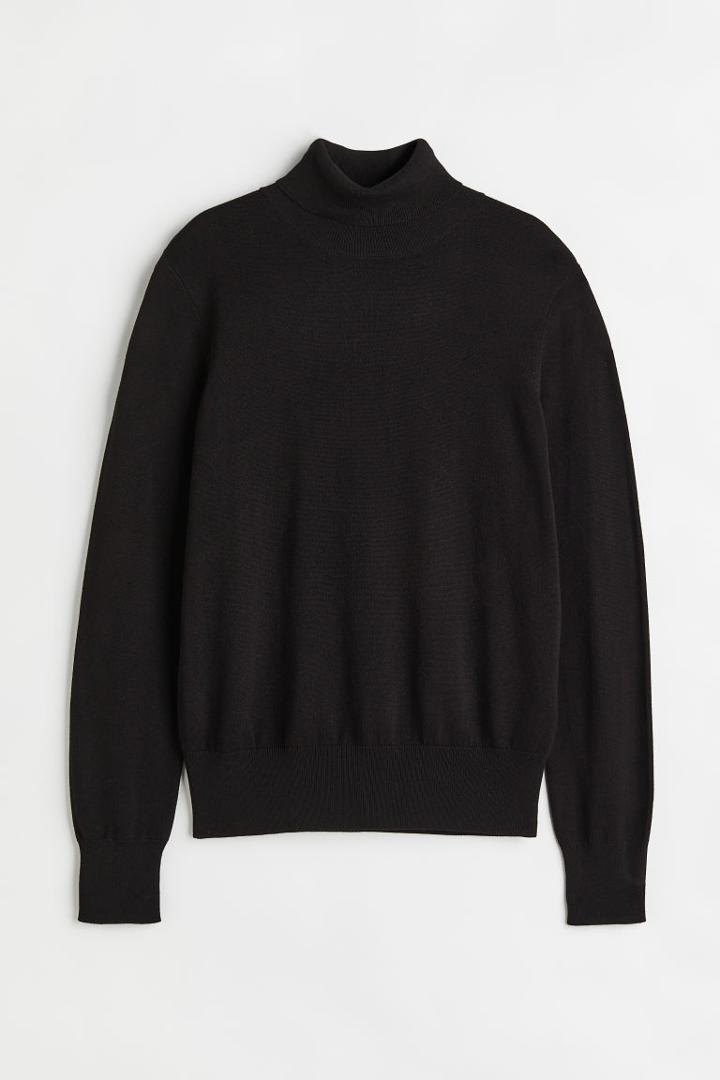 H & M - Fine-knit Turtleneck Sweater - Black