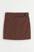 H & M - Cut-out Detail Skirt - Brown