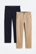 H & M - 2-pack Cotton Chinos - Blue