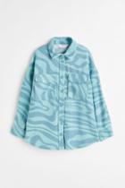H & M - Checked Shirt Jacket - Turquoise