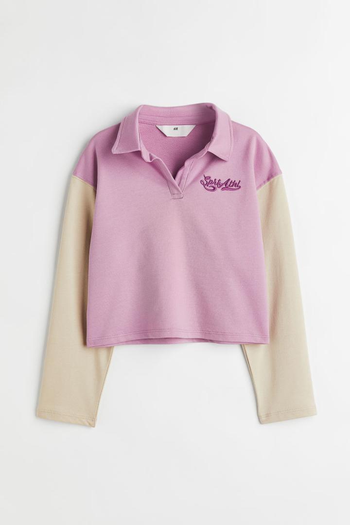 H & M - Cotton Rugby Shirt - Purple