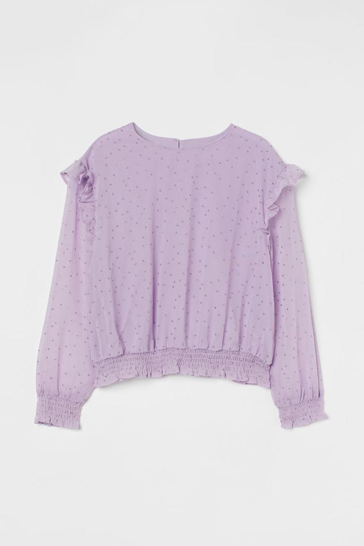 H & M - Smock-detail Top - Purple