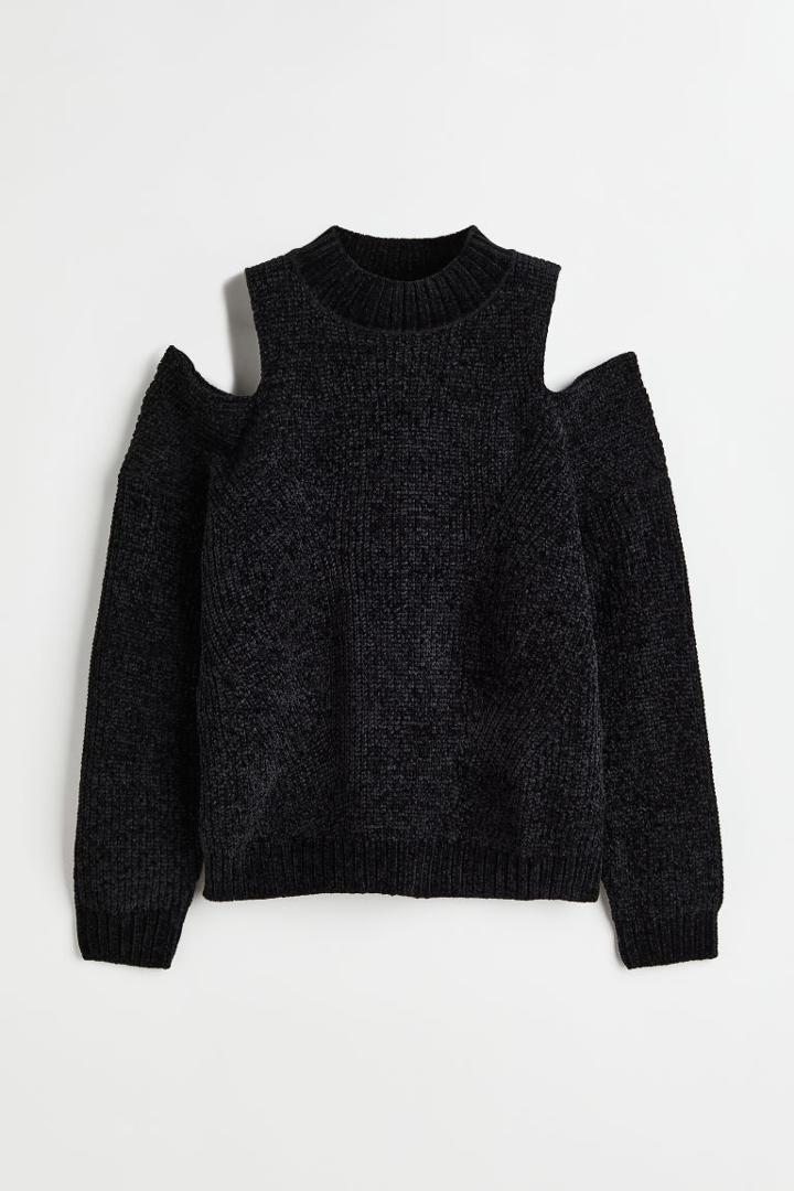 H & M - Open-shoulder Sweater - Black
