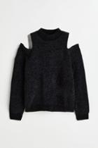 H & M - Open-shoulder Sweater - Black