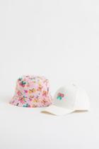 H & M - 2-piece Cap And Bucket Hat Set - White
