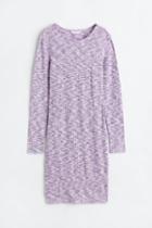 H & M - Mama Ribbed Jersey Dress - Purple
