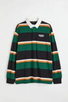 H & M - Relaxed Fit Cotton Rugby Shirt - Green