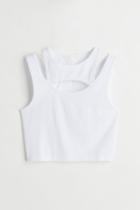 H & M - Double-layered Crop Top - White