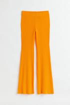 H & M - Ribbed Jersey Pants - Yellow