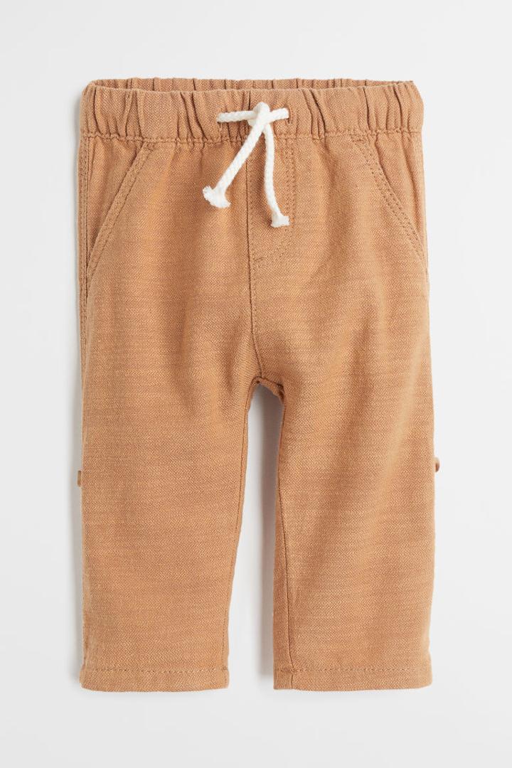 H & M - Roll-up Cotton Pants - Beige
