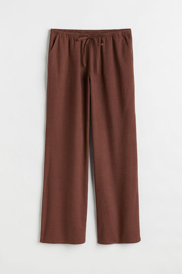 H & M - Wide-leg Pants - Brown