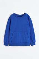 H & M - Jersey Shirt With Kangaroo Pocket - Blue