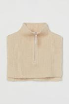 H & M - Rib-knit Turtleneck Collar - Beige