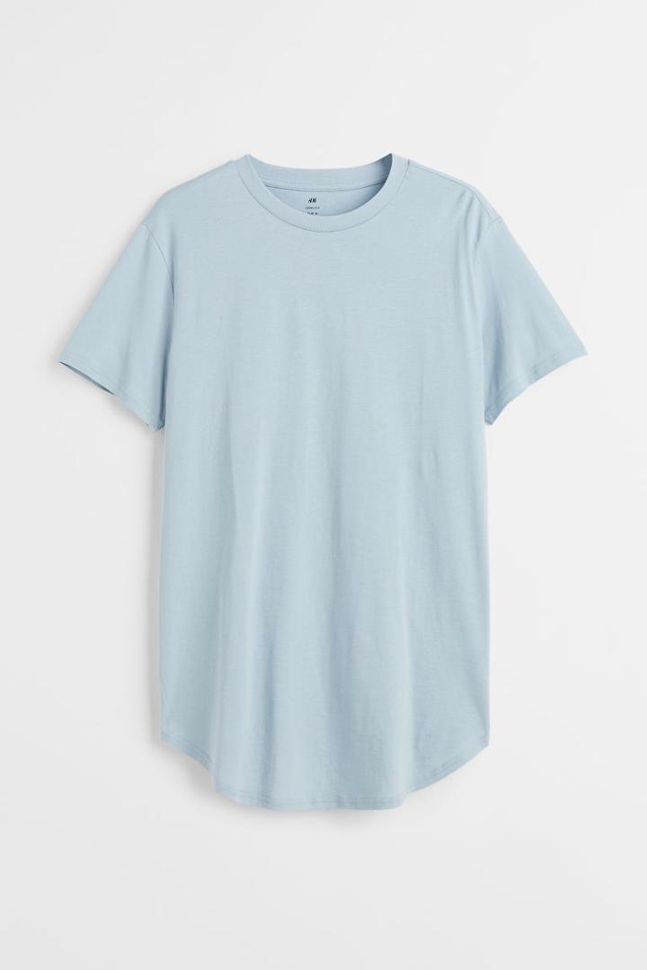 H & M - Long Fit T-shirt - Blue