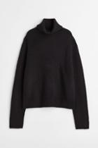 H & M - Rib-knit Turtleneck Sweater - Black