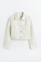 H & M - Rhinestone-button Jacket - White