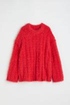 H & M - Fluffy Sweater - Red