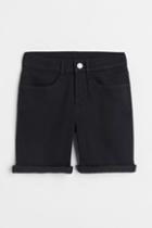 H & M - Slim Fit Denim Shorts - Black