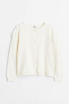 H & M - Fine-knit Cotton Cardigan - White