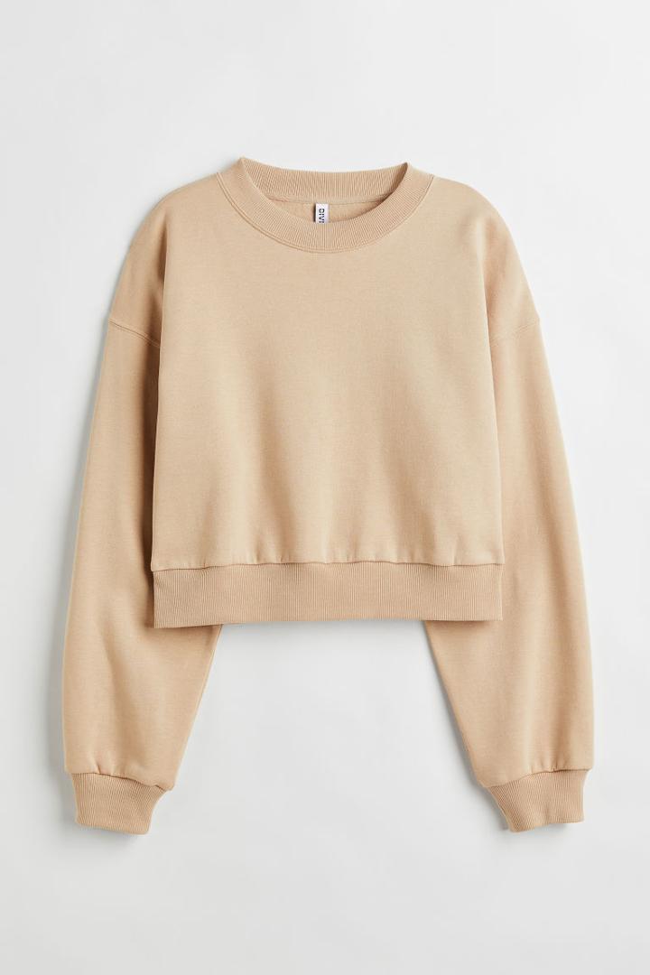 H & M - Short Sweatshirt - Beige