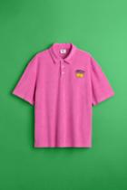 H & M - Relaxed Fit Terry Polo Shirt - Pink