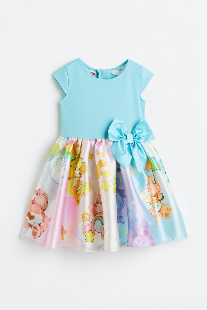 H & M - Bow-detail Dress - Turquoise