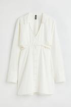 H & M - Cotton Poplin Dress - White