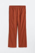 H & M - Loose Fit Linen-blend Pants - Orange