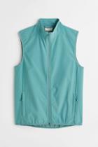 H & M - Regular Fit Water-repellent Running Vest - Turquoise