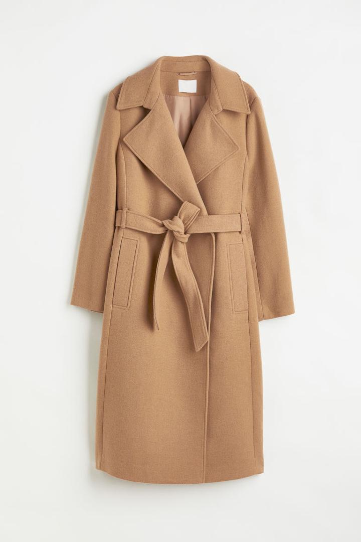 H & M - H & M+ Tie-belt Coat - Beige