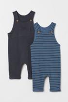 H & M - 2-pack Cotton Overalls - Blue