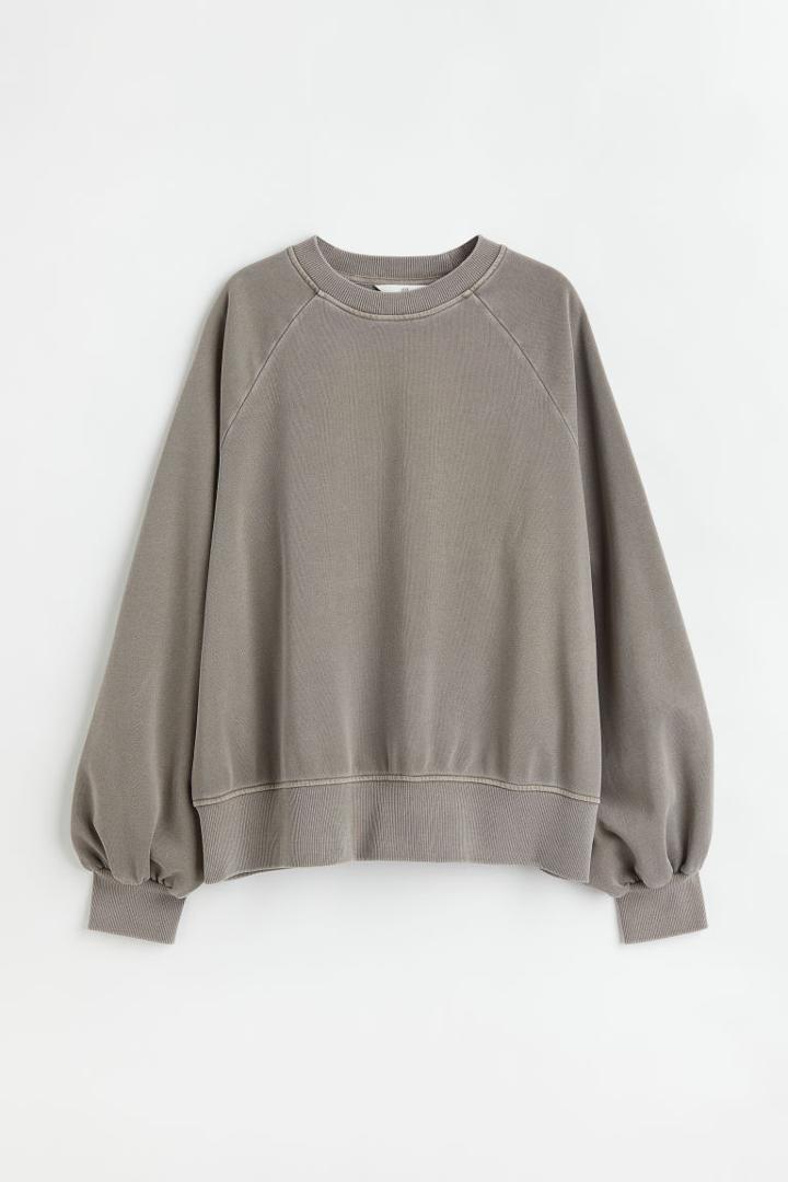 H & M - Raglan-sleeved Top - Brown