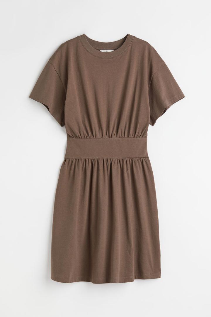 H & M - Short Jersey Dress - Brown