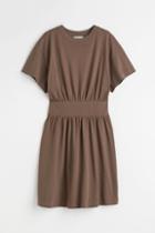 H & M - Short Jersey Dress - Brown