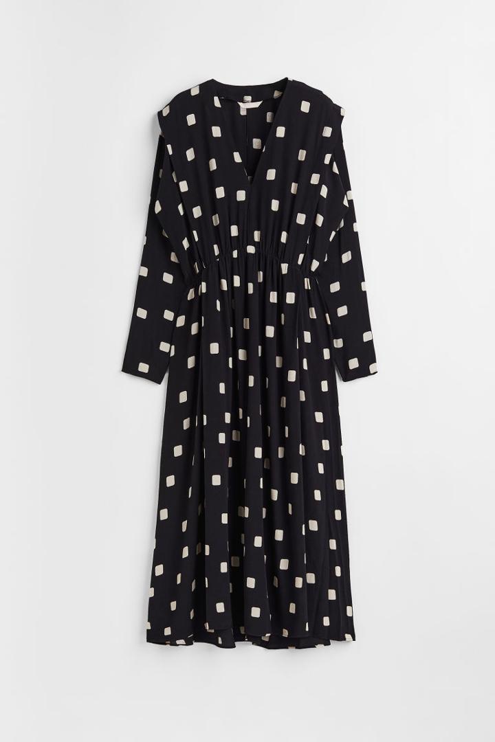 H & M - Oversized Patterned Dress - Black