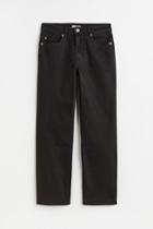 H & M - Straight Regular Ankle Jeans - Black