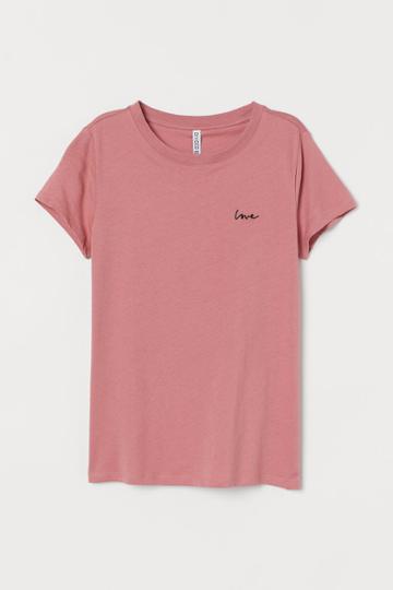 H & M - Jersey T-shirt - Pink
