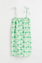 H & M - Waffled Jersey Dress - Green