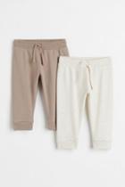 H & M - 2-pack Cotton Joggers - Brown