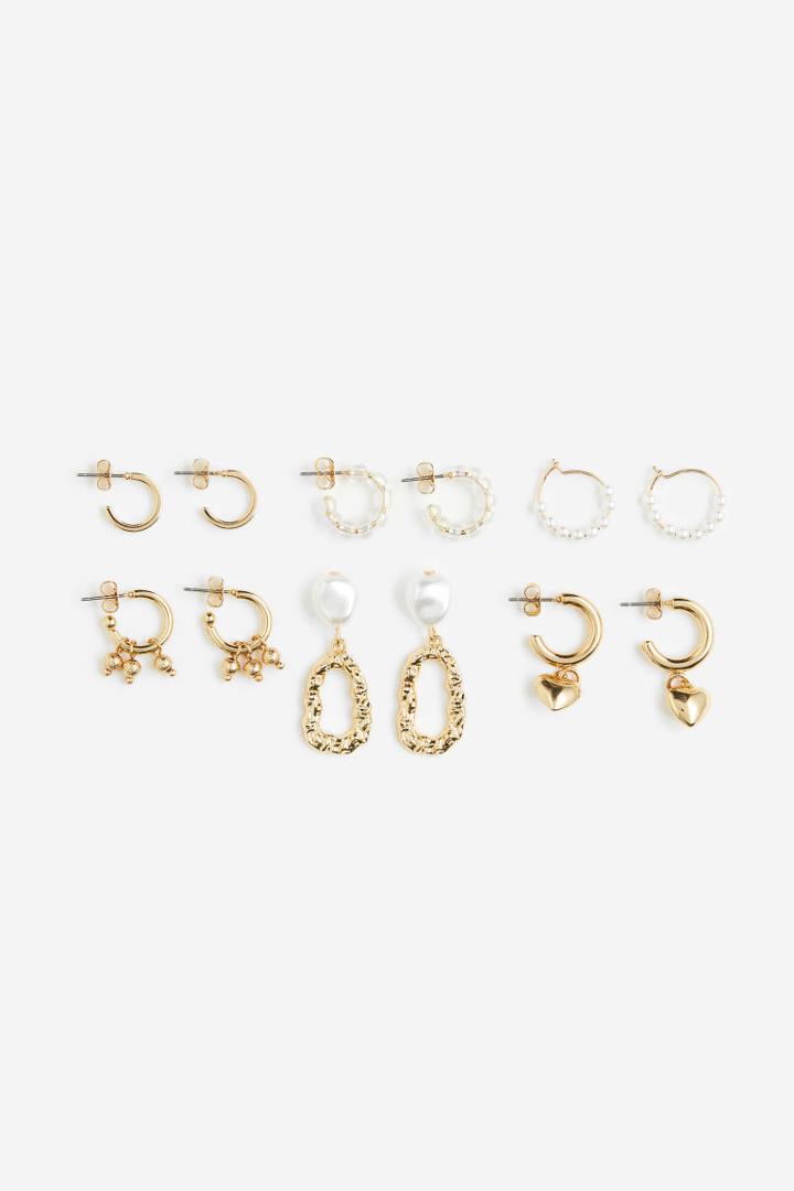 H & M - 6-pack Earrings And Studs - White
