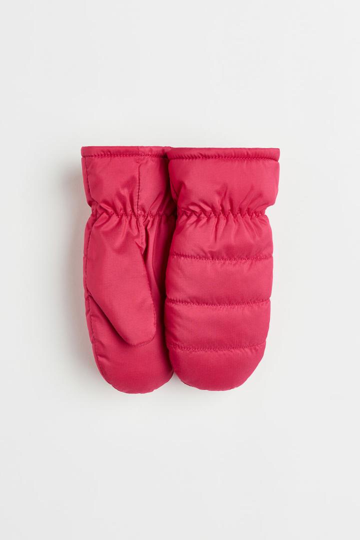 H & M - Water-repellent Padded Mittens - Pink